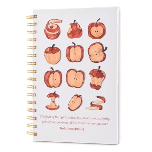 Russel Molly Bible Journal for Women Teens and Students, Galatians 5:22–23 Scripture Design for Prayer Bible Study School and Christian Gifts, White Hardcover Spiral Notebook, 5.7" x 8.3", 160 Pages - Image 1