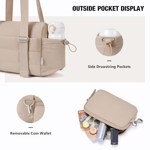 ROULENS Small Gym Bag for Women 2 Set Mini Gym Duffle Bag with Wet Compartment and Coin Wallet, Gym Tote Bag for Workout/Sport/Travel - Thumbnail 4