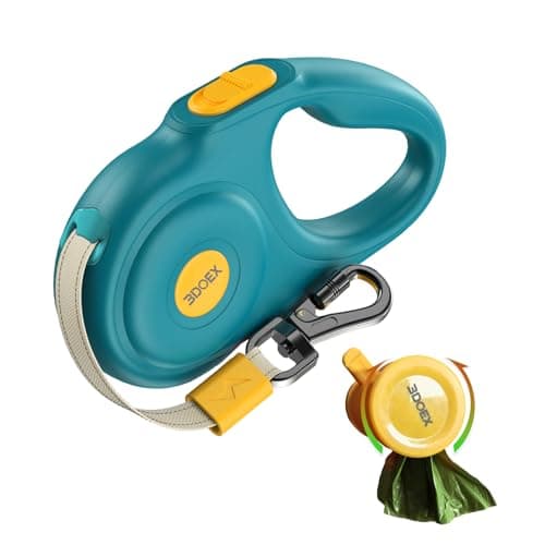 Retractable Dog Leash 16FT for Small & Medium Dogs, Sturdy Heavy-Duty Nylon Tape with Secure Locking Carabiner & Poop Bag Holder, Smooth One-Hand Control, Anti-Slip Handle, Tangle-Free Design (Green) - Image 1