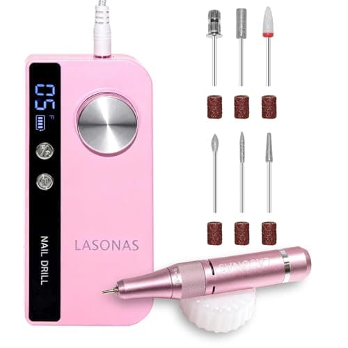 Electric Nail Drill Machine Professional, 35000 RPM Cordless Nail File, Portable Rechargeable Nail Drill and Bits for Acrylic Gel Nails Polishing Removing - Image 1