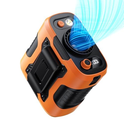 Portable Waist Fan Clip on with Light, 12M/S Quiet & Powerful Silencer Motor, 100 Speeds Wearable Belt Personal Shirt Fan, Digital Display, Upto 24H Cooling Time, Ideal Gift for Outdoor Workers - Image 1