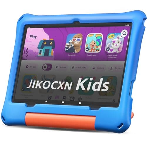 JIKOCXN Kids Tablet, Android Tablet for Kids 10 inch Octa-Core with Case, 24GB RAM 64GB ROM 1TB TF Card Expandable for Toddler Children, Parental Control, Dual Camera, BT5.0, WiFi, Gift (Blue) - Image 1