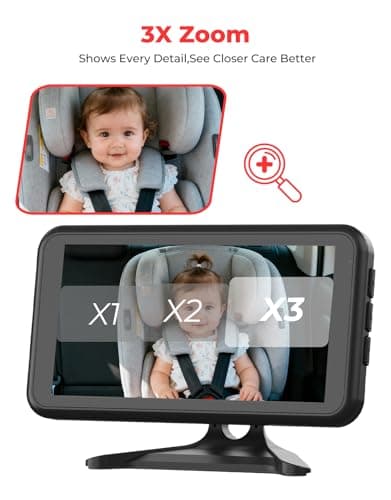 Luckview BM2A Baby Car Camera, Night Vision & 5.2" 1080P Display for Rear-Facing Car Seats, Easy No-Damage Install, Patented Anti-Shake Mount – Ideal for Parents and Pet Owners - Thumbnail 3
