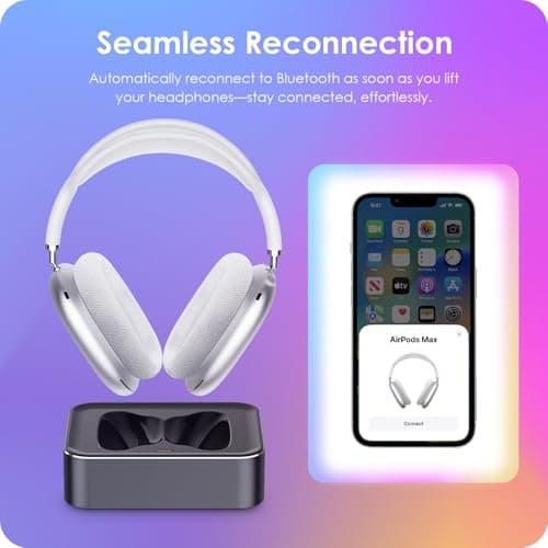Headphone Charging Station for AirPods Max 2024 & 2020 - Magnetic Headset Charger Dock with Dual Lightning & Type-C Connectors (Space Gray) - Thumbnail 5