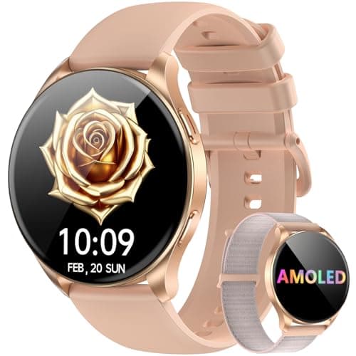 Blackview Smart Watch for Women(Make/Answer Calls), 1.43''AMOLED Touchscreen Fitness Tracker with 100+ Sports Modes, Heart Rate/SpO2/Sleep Monitor/2 Straps, Smartwatch for iPhone & Android - Image 1