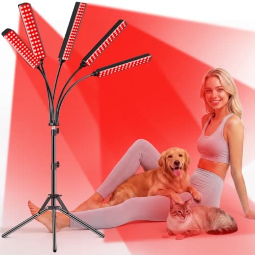 Red Light Therapy for Face and Body, Red Infrared Light Therapy Lamp with Stand Led 660nm Red Light-Therapy& 850nm Infrared Light Device for Body Gift for Her