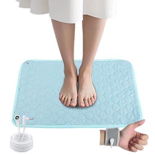 AddBili Conductive Metal Fabric Grounding Mat Set with Grounding Wristband and 15ft Cord for Bed/Desk/Floor/Feet - Machine Washable, Healthy Material to Improve Sleep and Wellness35-45-W - Image 1
