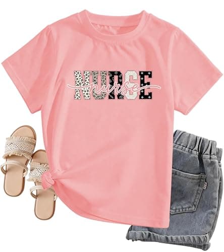 Nurse Shirt for Women - Leopard Print Nurse Life T-Shirt Short Sleeve for Nurse Week Gift