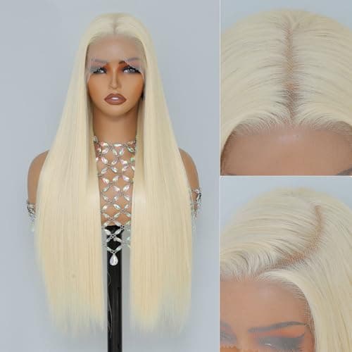 Barbique Blonde Wig, Synthetic Lace Front Wigs Pre-Plucked 13x6 HD Glueless Long Straight 26 Inch Ready to Wear 613 Wigs Beginner Friendly Suitable for Daily Party Wear - Image 1