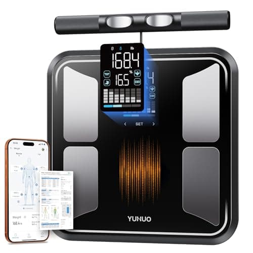 YUHUO Smart Scale for Body Weight, 8-Electrode Dual-Frequency BIA Digital Bathroom Scale with Full Body Composition Analysis for BMI, Body Fat, Muscle Mass, Segmental Analysis, 28 Metrics in APP - Image 1