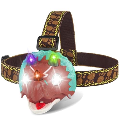 TIGTECGAME Dinosaur Headlamp for Kids Flashlight T-Rex LED Headlights Outdoor Toys Camping Essentials Gift for Boys Girls Toddlers Birthday Easter Halloween Christamas - Image 1