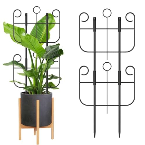 2 Pack Trellis for Climbing Plants Indoor, Expandable Heavy-Duty Metal Trellis for Potted Plants Outdoor, Flowers Vine Ivy, Sturdy Houseplant Pothos Plant Climber Support - Image 1