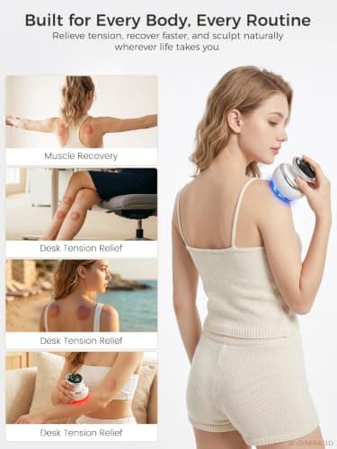 Poeruo Cupping Massager & Gua Sha, Anti Cellulite Massager & Body Sculpting Machine, Lymphatic Drainage Massager for Back, Waist, Belly - Thumbnail 5