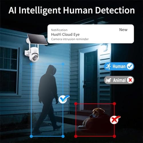 Solar WiFi Security Camera, 3MP PTZ Outdoor Solar & Battery Powered , 360°View, AI Detection, 2-Way Talk, Spotlight Siren, IP65, Cloud & SD Storage Up to 512GB (About 180-Day Storage SD Card Included) - Thumbnail 5