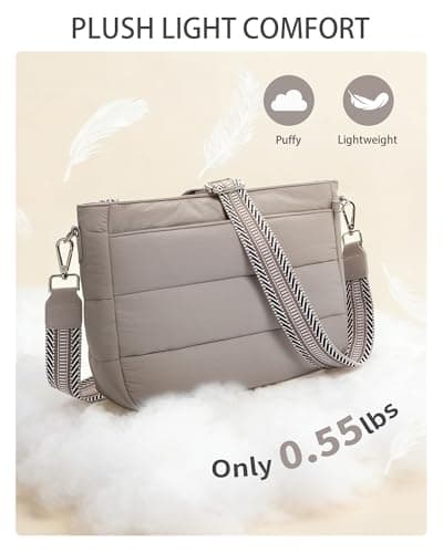 Gitus Gifts for Women Puffer Hobo Crossbody Bag Quilted Cross Body Purses Trendy Handbags with Coin Wallet Birthday Gifts for Mom Wife (Gray) - Thumbnail 6