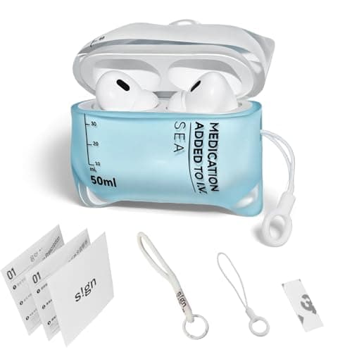 ZZTLHDS Music Drip Compatible AirPods Case, Compatible with AirPods Pro 1/2 and AirPods 4rd, Liquid Silicone Anti Fall Protective Cover with Lanyard (AirPods Pro 1/2-Blue) - Image 1