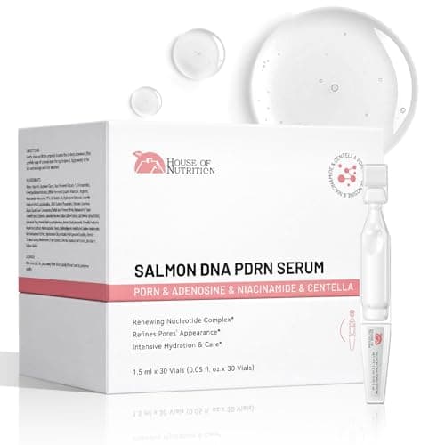 Salmon DNA Serum, 99% PDRN High-Purity Ampoule, Anti-Aging One Day Serum with Recombinant Collagen & Glutathione, Korean Skincare for Wrinkles, Deep Hydration, Firming, Glass Skin, 0.05 fl.oz x 30e
