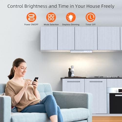 LED Closet Light with Charging Station, 6 Pcs 30LEDs 8'' Dimmer Rechargeable Motion Sensor Under Cabinet Lighting, Stick-Anywhere Night Light for Wardrobe,Kitchen - Thumbnail 5