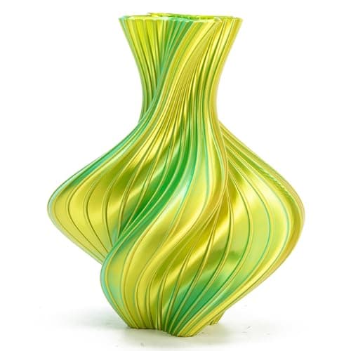 1.75mm PLA Filament Silk Dual Bi Color Gold Green, Coextrusion 3D Printer Filament with Shiny Silk Rainbow Color, 1kg (2.2lbs) Spool Neatly Wound Smooth Color Transition 3D Printing Filament - Thumbnail 2