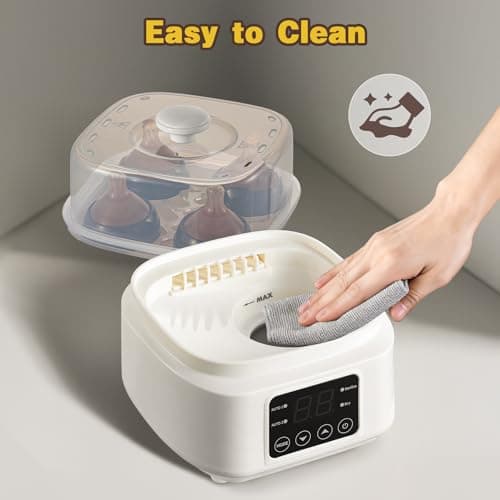 Baby Bottle Steamer and Dryer: 8 in 1 Compact Electric Steam - Portable for Travel and Home Use - for Baby Bottles Pacifiers Breast Pump Parts and Other Newborn Essentials BPA Free Auto Shut Off - Thumbnail 6
