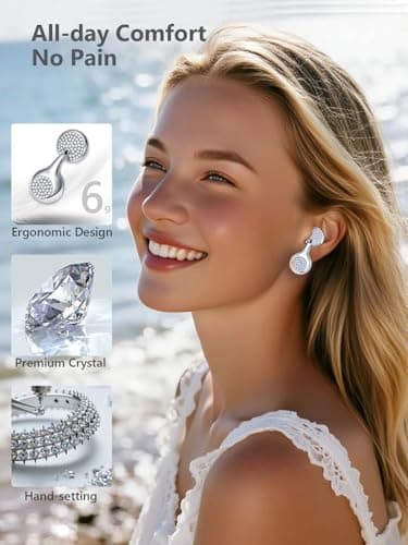 FUNNYEAH JewelPods H01 Wireless Earbuds for Small Ear, Open Ear Earbuds Jewelry-Inspired Designs Metal Headphones, Excellent Spatial Audio,Sweat and Water Resistant,72H Play - Thumbnail 3