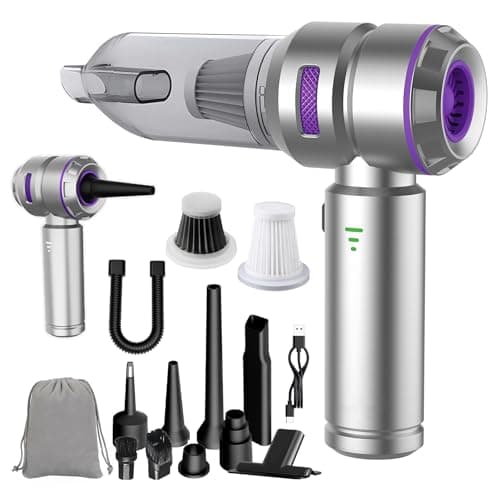 KedeeSparkle Handheld Car Vacuum Cordless, 22000PA Strong Suction Mini Vacuum Cleaner with Brushless Motor, 4-in-1 Portable Vacuum for Car Detailing, Home, Office & Travel, Silver Purple - Image 1