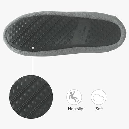 Slipper Boots, Forfoot Womens Slippers House Lightweight Winter Warm Slipper Booties Plush Bedroom Bootie Indoor Office Shoes Dark Grey US 9.5 - Thumbnail 4