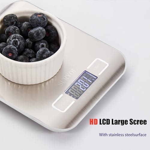 SURYOL Food Kitchen Scale High-Precision Digital Scale Accurate Weighing for Baking & Cooking Enthusiasts(Silvery & Grayish Green) - Thumbnail 3