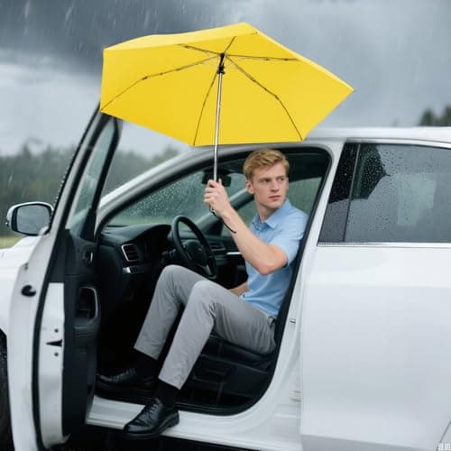 Lejorain Folding Automatic Umbrella Windproof - Tiny Umbrella for Travel Mini Sturdy Unbreakable Lightweight Umbrellas for Rain - Thumbnail 2