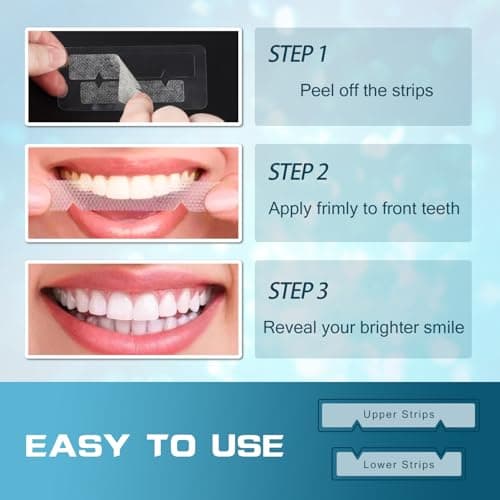 Teeth Whitening Strip 14 Treatments - Whitening Strips for Sensitive People, Fast Remove Smoking, Coffee, Wine Stains, Teeth Brightening Kit Pack of 28 Non-Slip Strips - Thumbnail 6