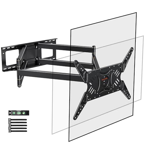 Rotating TV Wall Mount 180° Landscape to Vertical, Heavy Duty Long Arm TV Wall Mount Full Motion with 43 inch Extension for 42 to 77,80,85,86,90 inch Screen 132 lbs, Max VESA 600x400mm,16-24" Wall - Image 1