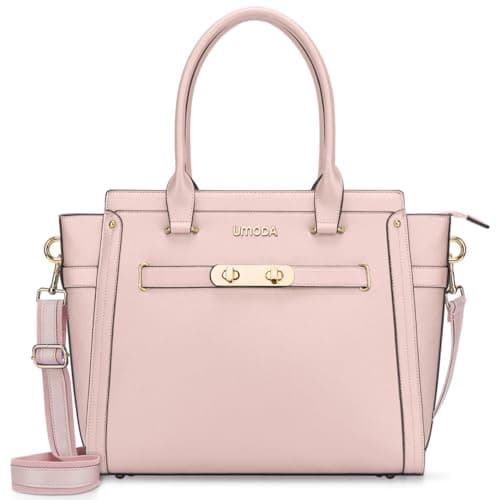 Laptop Bag for Women,15.6 Inch Multi Pocket Padded Tote Bag, Computer Bags for Women, Light Pink - Image 1