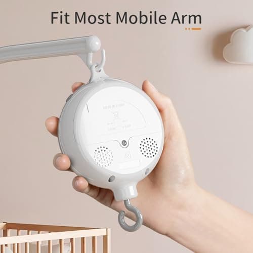 FEISIKE Baby Crib Mobile Arm with Music Box Spin Motor,23 Inch,Volume Control,3 Modes(Turn & Music,Turn Only, Music Only),Nursery Decor Hanger,Holder for DIY Clamp Mobile,35 Lullabies,30 Min Auto-Off - Thumbnail 4