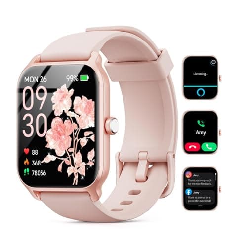 Smart Watches for Women (Android/iPhone), 1.85" HD Alexa Smart Watch with Bluetooth Calls/Messages/Reminders, 24/7 Heart Rate/SpO2 Monitor Watch, 120+ Sport Modes Fitness Tracker Watch for Women, Gift