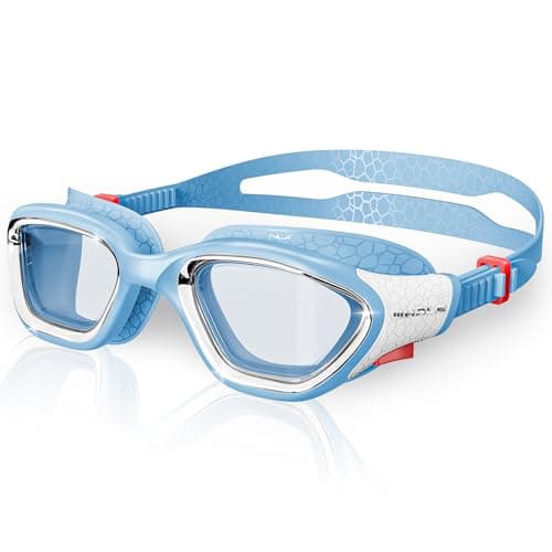 Whale Swim Goggles, HD Anti-Fog Goggles, Unisex | 100% UV Protection | Anti-Fog Design (Glacier Blue) - Image 1