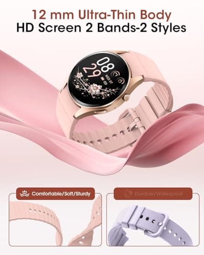 Smart Watches for Women Fitness Watch, IP68 Waterproof Fitness Tracker Smart Watch with Heart Rate/Sleep/SpO2 Monitor/Bluetooth Call/120+ Sport Modes, 1.26" HD Smartwatch for Android & iPhones,2 Bands - Thumbnail 5