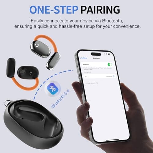 MIGOUFIT True Open Ear Earbuds Wireless Headphones with Enhanced Sound,Secure Fit, Lightweight Design, IPX4 Waterproof, DNC Mics, Bluetooth 5.4, Punchy Bass, Ideal Earphone for Running, Gym, Workouts - Thumbnail 4