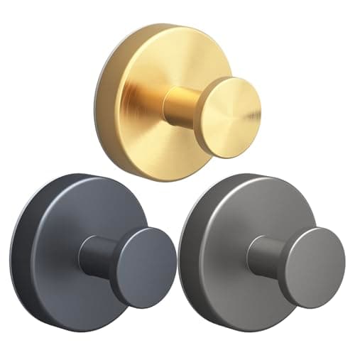 Genfest 2026 Suction Cup Hooks for Hanging, Shower, No-Drill Removable Heavy Duty Suction Cup Hooks for Towel, Shower, Home Storage, Window, Hanging, Bathroom, Kitchen, Glass Door -3, Gold+Black - Image 1