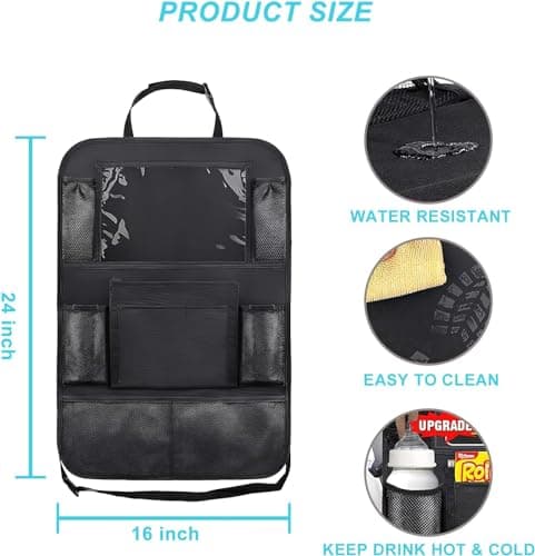 AYWVRBST Car Backseat Organizer, 9 Storage Pockets, Waterproof, Durable, Universal Fit for Sedan SUV, Truck, Minivan - Thumbnail 3