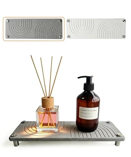 Diatomite Sink Tray - Zen Design Bathroom Counter Tray for Soap, Toothbrush & Skincare, Water Absorbing Stone Tray for Sink Fast Drying and Non-Slip (Gray) - Image 1