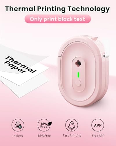 NADAIIN N12 Label Maker Machine with Tape, Mini Bluetooth Label Printer, Small Labeler Portable Thermal Label Makers Multiple Templates for Home School Office Kitchen - Thumbnail 4