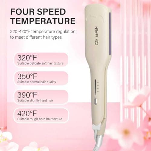 ZZR SEVEN Curling Iron Curling Wand Hair Crimper Waver, Hair Curler with Ceramic 3 Barrel for Women, Dual Voltage, Anti-Scald, Easy to Use, Green (Green) - Thumbnail 2