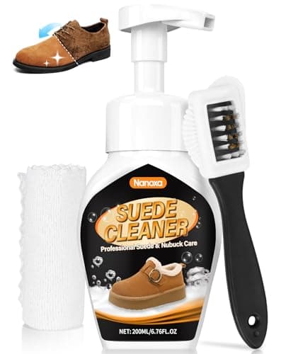 Nanoxa Suede Shoe Cleaner, No-Rinse Suede and Nubuck Cleaner Removes Dirt & Stains, Suede Shoe Cleaning Kit with Brush & Towel for Suede, Nubuck, Boots, Sneakers - Image 1