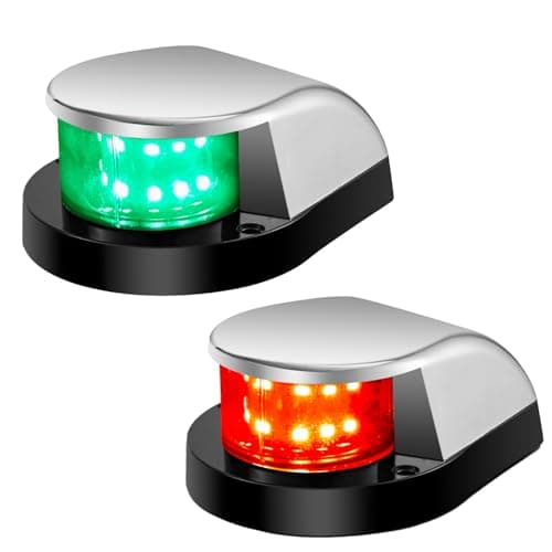 Boat Navigation Lights, Navigation Lighting for Boats LED, IP67 Waterproof Boat Lights Bow and Stern, Rust-Resistant, Ideal for Pontoon, Skiff, Small Boats, and Yacht(2PCS Silver, Red and Green) - Image 1