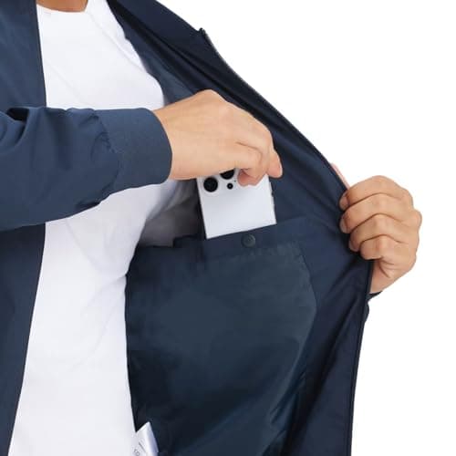 M MAELREG Mens Lightweight Windbreaker Vintage Light Golf Bomber Jacket Spring Fall Outdoor Coats Work Clothes - Thumbnail 4