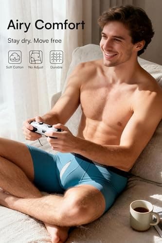 GOOTUCH Men Underwear Odor Control Cotton Boxer Briefs, Moisture Wicking Silver-Ion Tech Underwear, Softer Wider Waistband (Black/Grey Blue/Dark Gray/Green, L) - Thumbnail 2