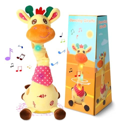 LLUKEME Dancing Talking Giraffe Toy for Baby Girl & Boy, Interactive Stuffed Animal Baby Toy Repeating What You Say, Glowing Musical Giraffe Gifts for Toddlers 1-3 Years Old, for Kids (Giraffe) - Image 1