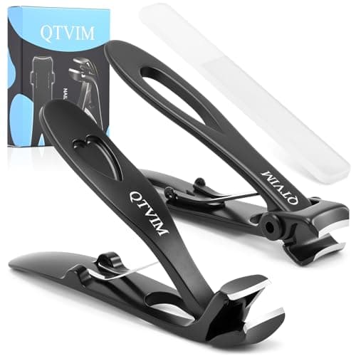 Toenail Clippers for Thick Nails for Men Seniors|3 Pack Ergonomic Long Handle Angled Head Toe Nail Clippers with Catcher|Premium Steel Wide Opening Fingernail Clipper-Heavy Duty Nail Clipper for women - Image 1