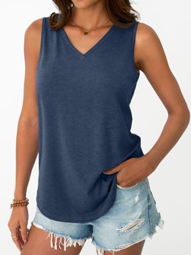 AUTOMET Women Tank Tops 2026 Summer Vacation Beach Fashion Spring Sleeveless Tunic Basic Tees Shirts Casual Comfy Flowy Outfits Clothes WineRed M - Thumbnail 3