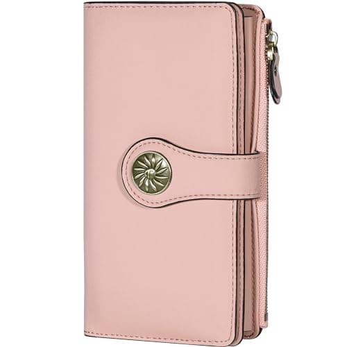 Travelambo Women's Wallet RFID Blocking Trifold Clutch Large Capacity Credit Card Holder Travel Purse - Image 1